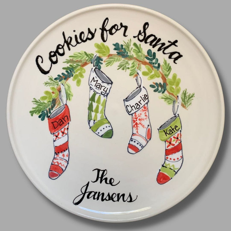 Cookies for Santa Round Plate, Personalized