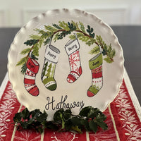 Family Christmas Stocking Plate, Personalized