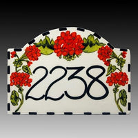 Geranium Rectangle with 1/2 Round Address Tile