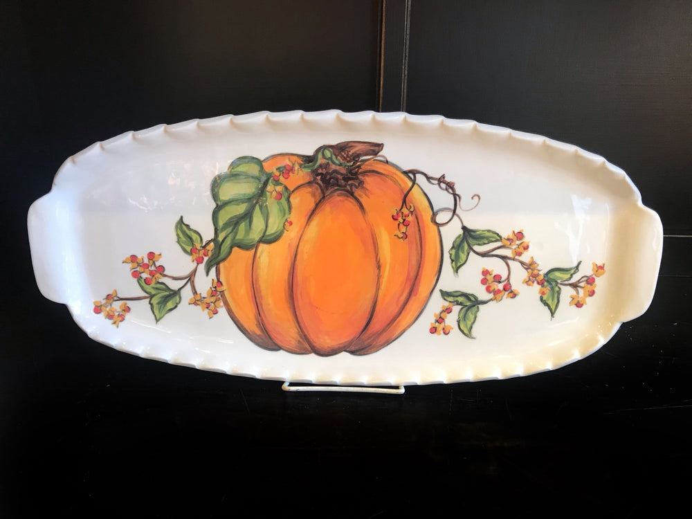 Pumpkin & Bittersweet Large Handled Tray