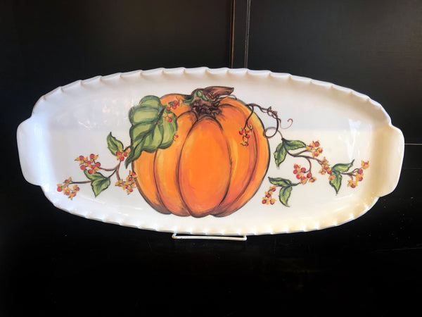 Pumpkin & Bittersweet Large Handled Tray