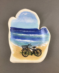 Michigan Tea Bag Holder: Beach and Bicycle