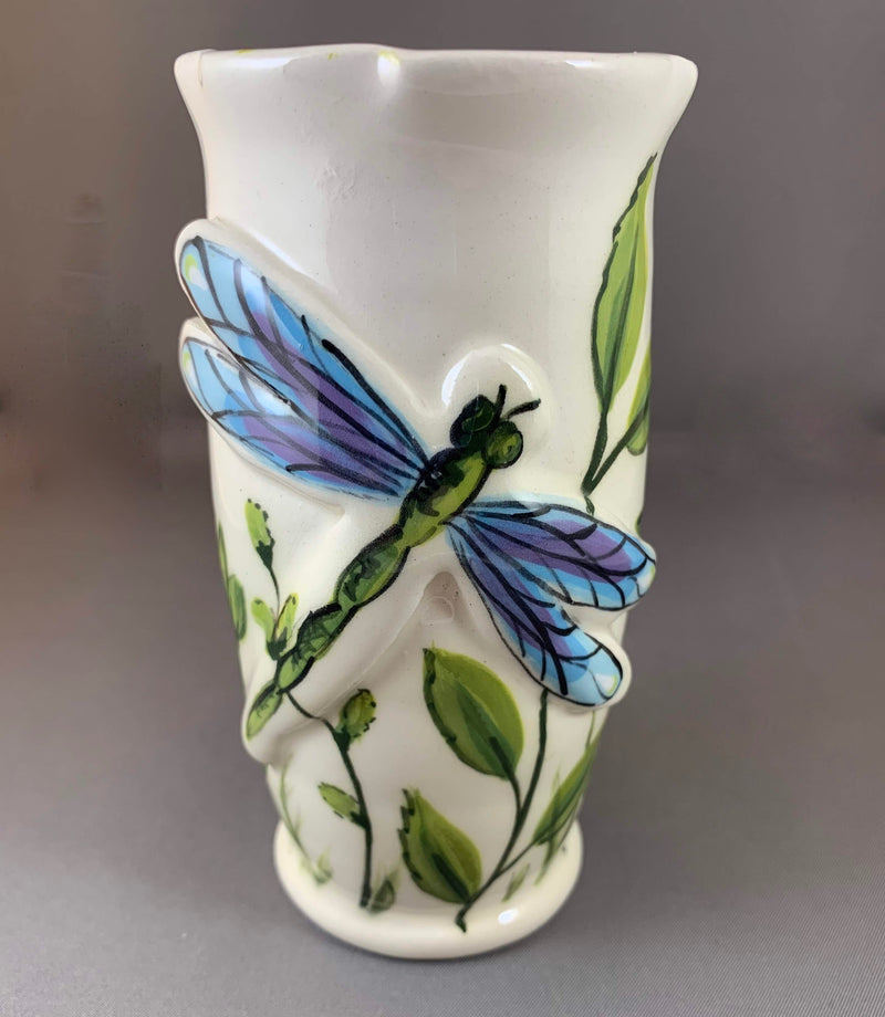 Blue Dragonfly Vase
