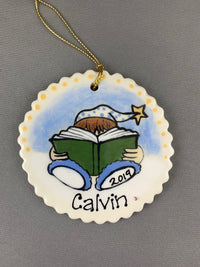 Little Reader Ornament (boy)