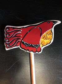 Red Bird Garden Stake with Yellow