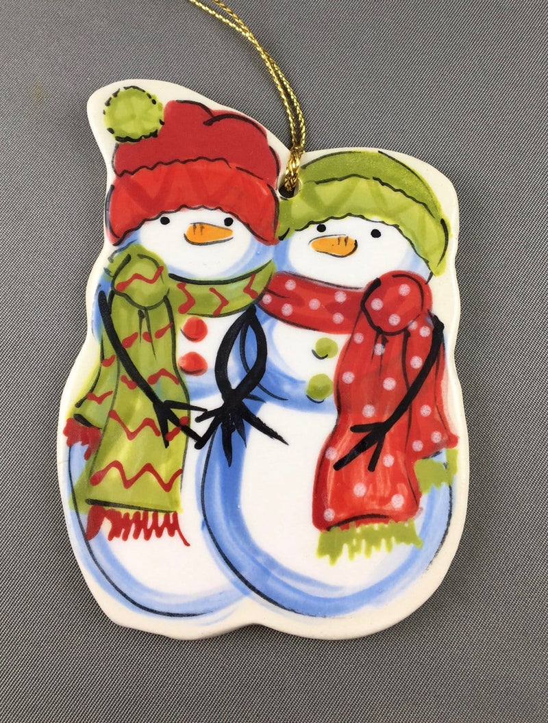 Snowman Couple Small Ornament