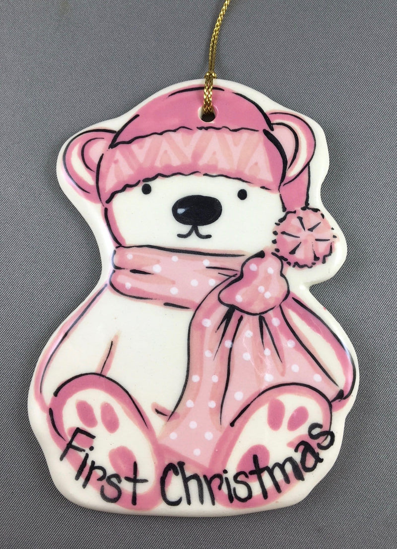 Teddy Bear Ornament: Pink