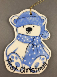 Teddy Bear Ornament: Blue