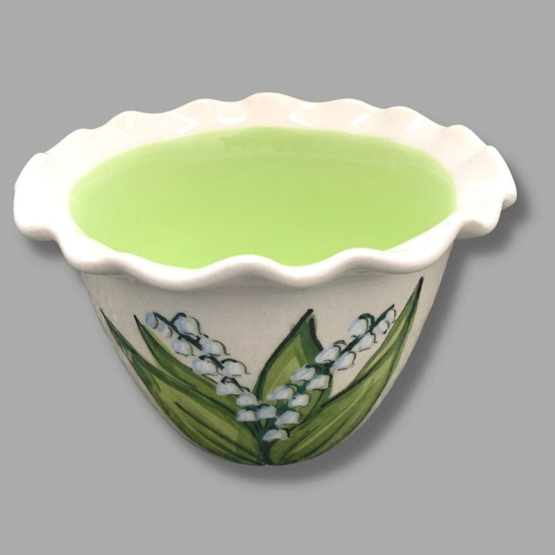 Lily of the Valley Small Ruffled Bowl
